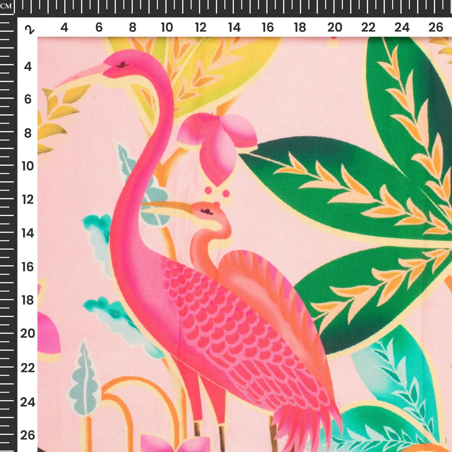 Vintage Pink Floral Digital Print Rayon Fabric