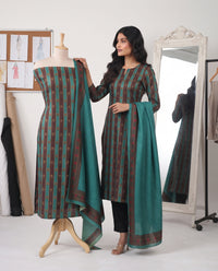 Exclusive 2 Piece Pashmina Unstiched Suit Set Feturing Kurta Dupatta