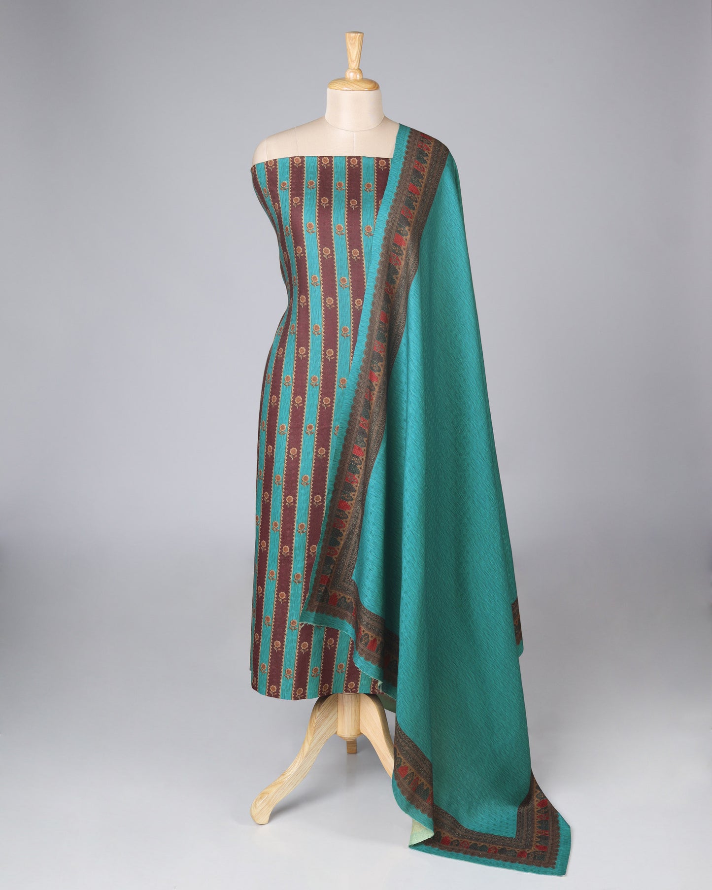 Exclusive 2 Piece Pashmina Unstiched Suit Set Feturing Kurta Dupatta