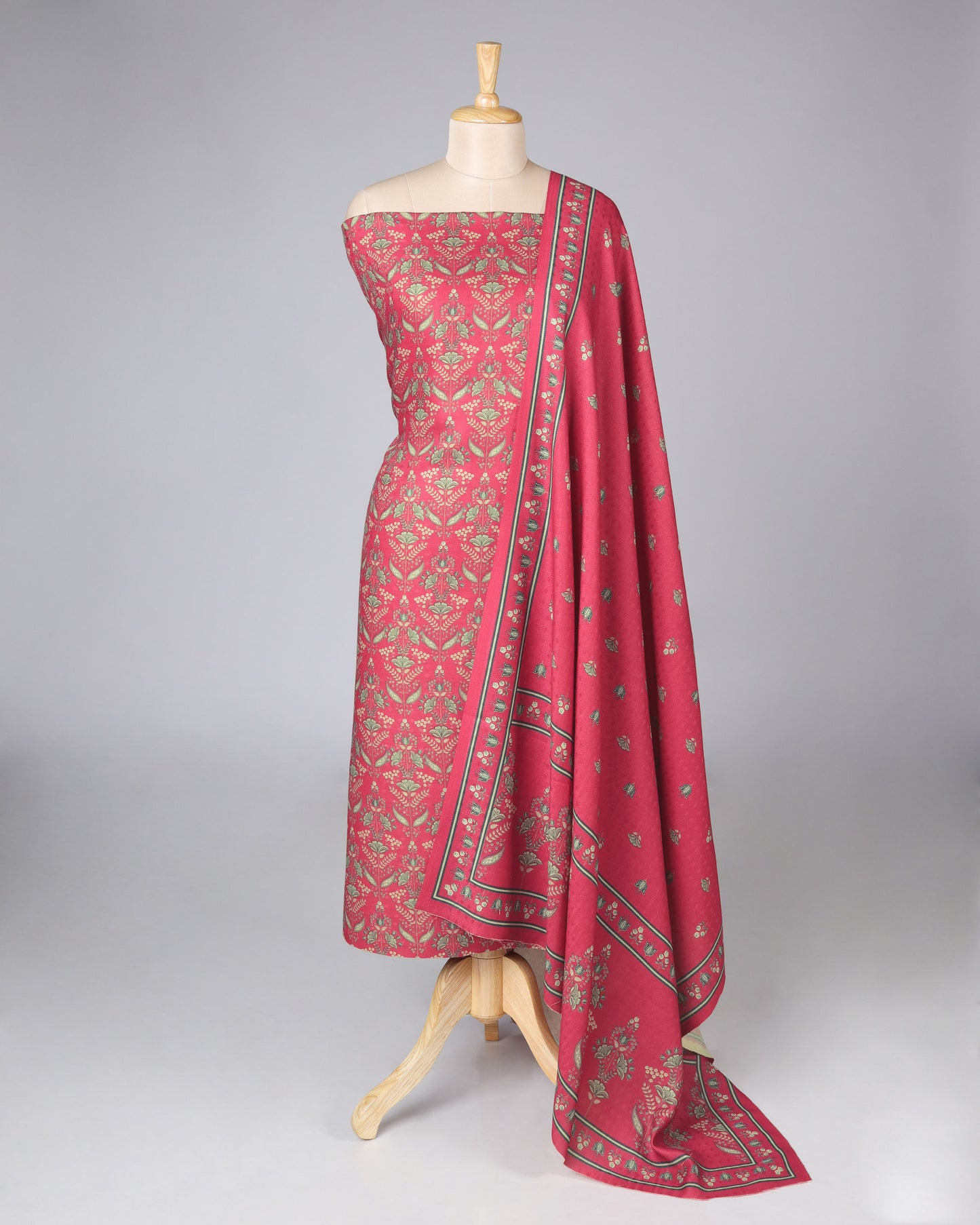 Exclusive 2 Piece Pashmina Unstiched Suit Set Feturing Kurta Dupatta