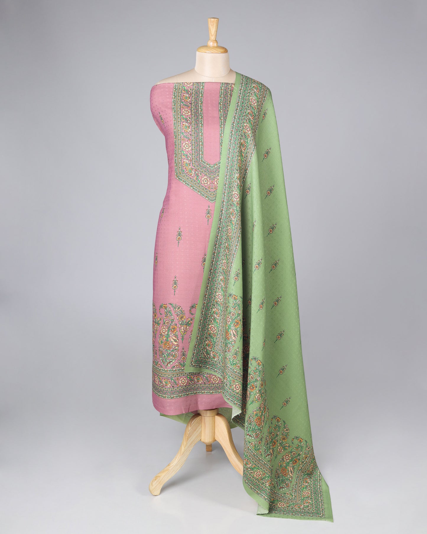 Exclusive 2 Piece Pashmina Unstiched Suit Set Feturing Kurta Dupatta