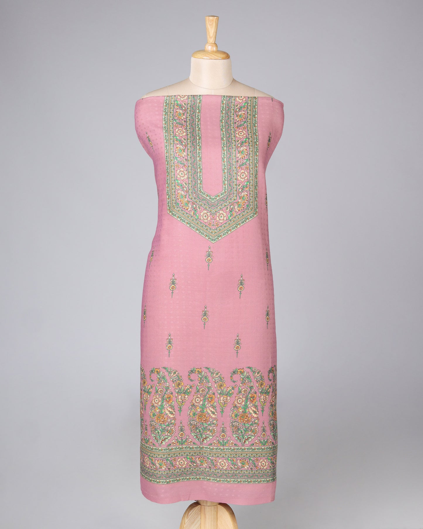 Exclusive 2 Piece Pashmina Unstiched Suit Set Feturing Kurta Dupatta