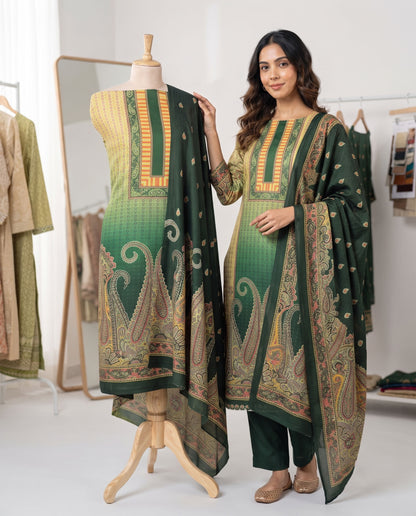 Exclusive 2 Piece Pashmina Unstiched Suit Set Feturing Kurta Dupatta