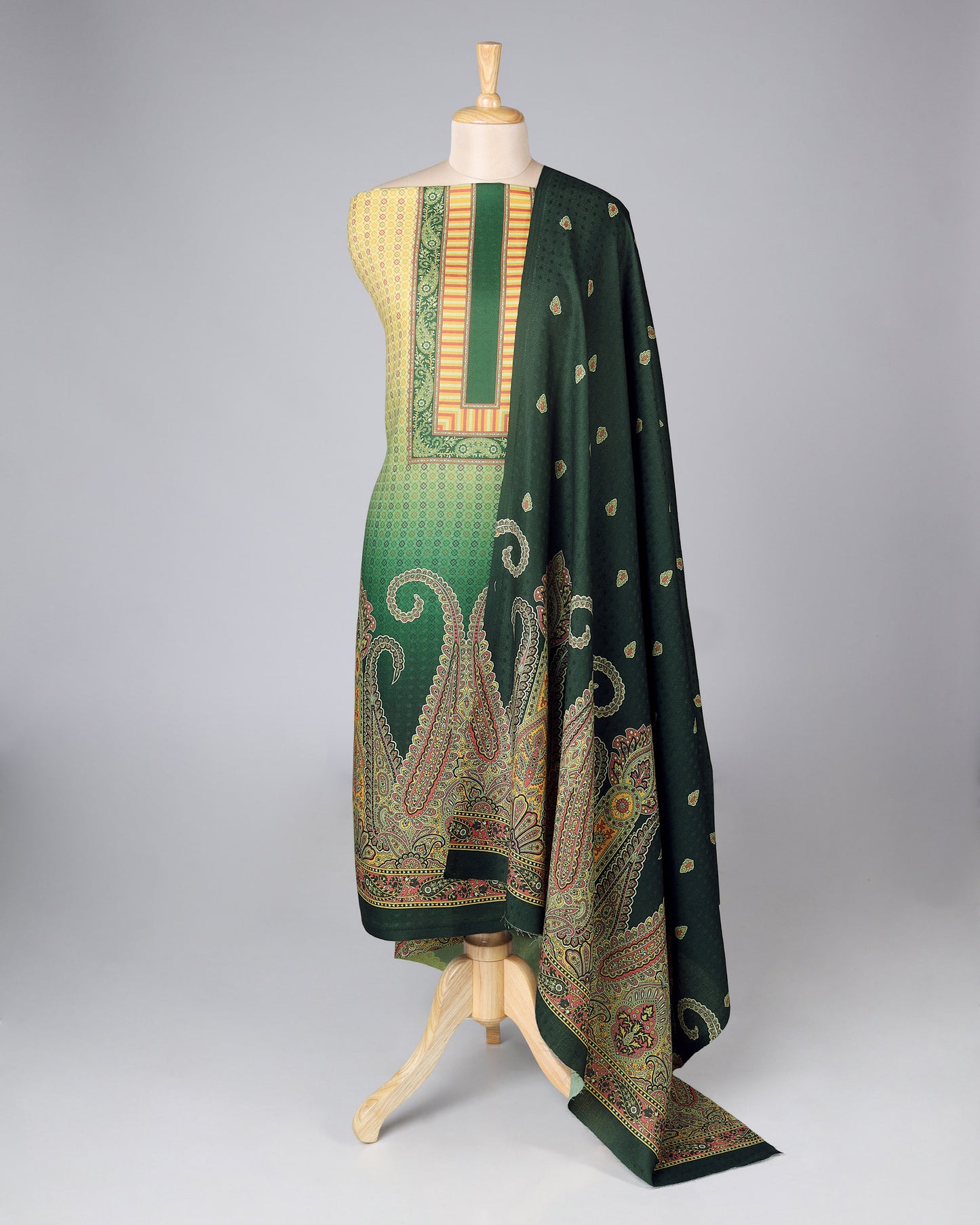 Exclusive 2 Piece Pashmina Unstiched Suit Set Feturing Kurta Dupatta