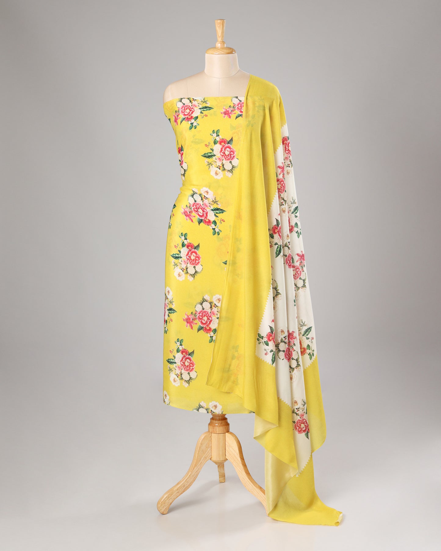 Exclusive 2 Piece Viscose Natural Crepe  Unstiched Suit Set Feturing Kurta Dupatta