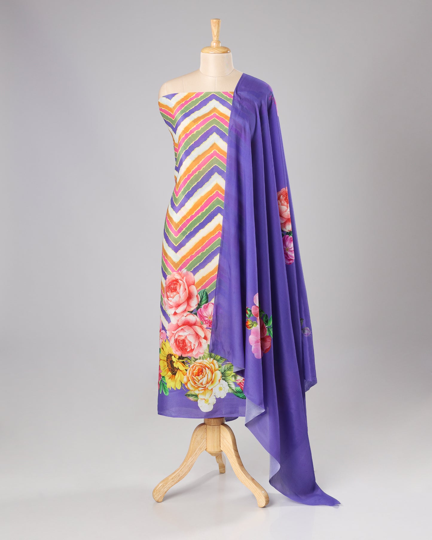 Exclusive 2 Piece Viscose Natural Crepe  Unstiched Suit Set Feturing Kurta Dupatta