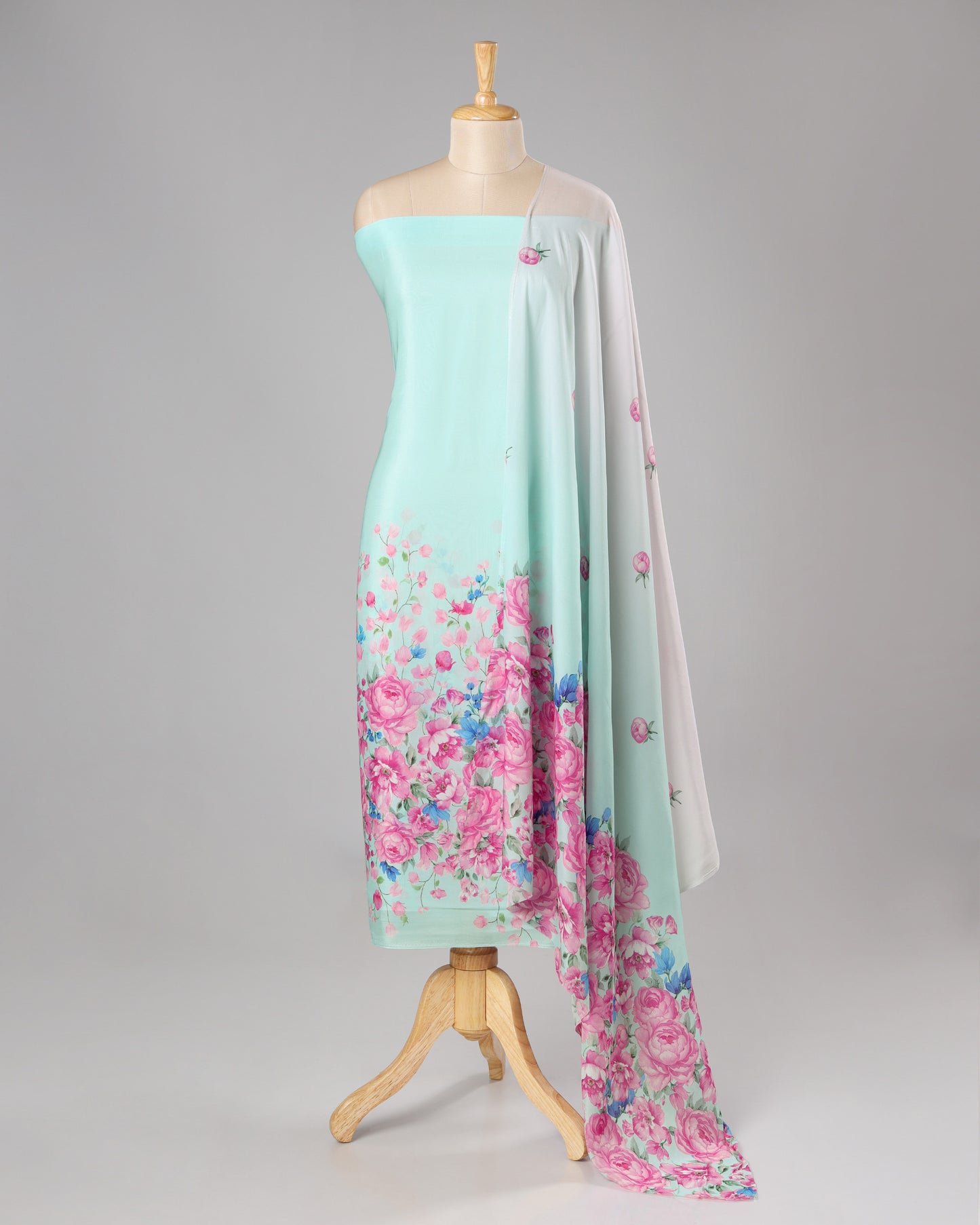 Exclusive 2 Piece Viscose Natural Crepe  Unstiched Suit Set Feturing Kurta Dupatta