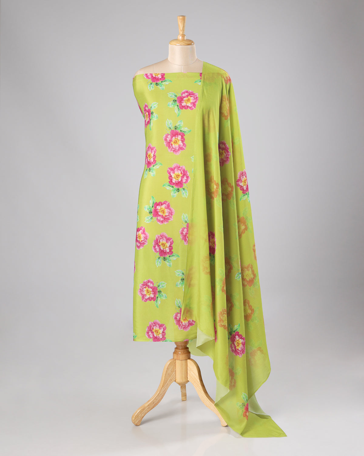 Exclusive 2 Piece Viscose Natural Crepe  Unstiched Suit Set Feturing Kurta Dupatta