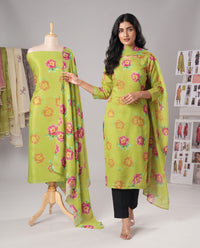 Exclusive 2 Piece Viscose Natural Crepe  Unstiched Suit Set Feturing Kurta Dupatta