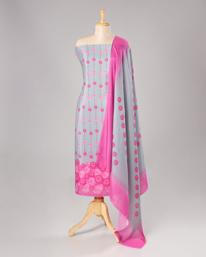 Exclusive 2 Piece Viscose Natural Crepe  Unstiched Suit Set Feturing Kurta Dupatta