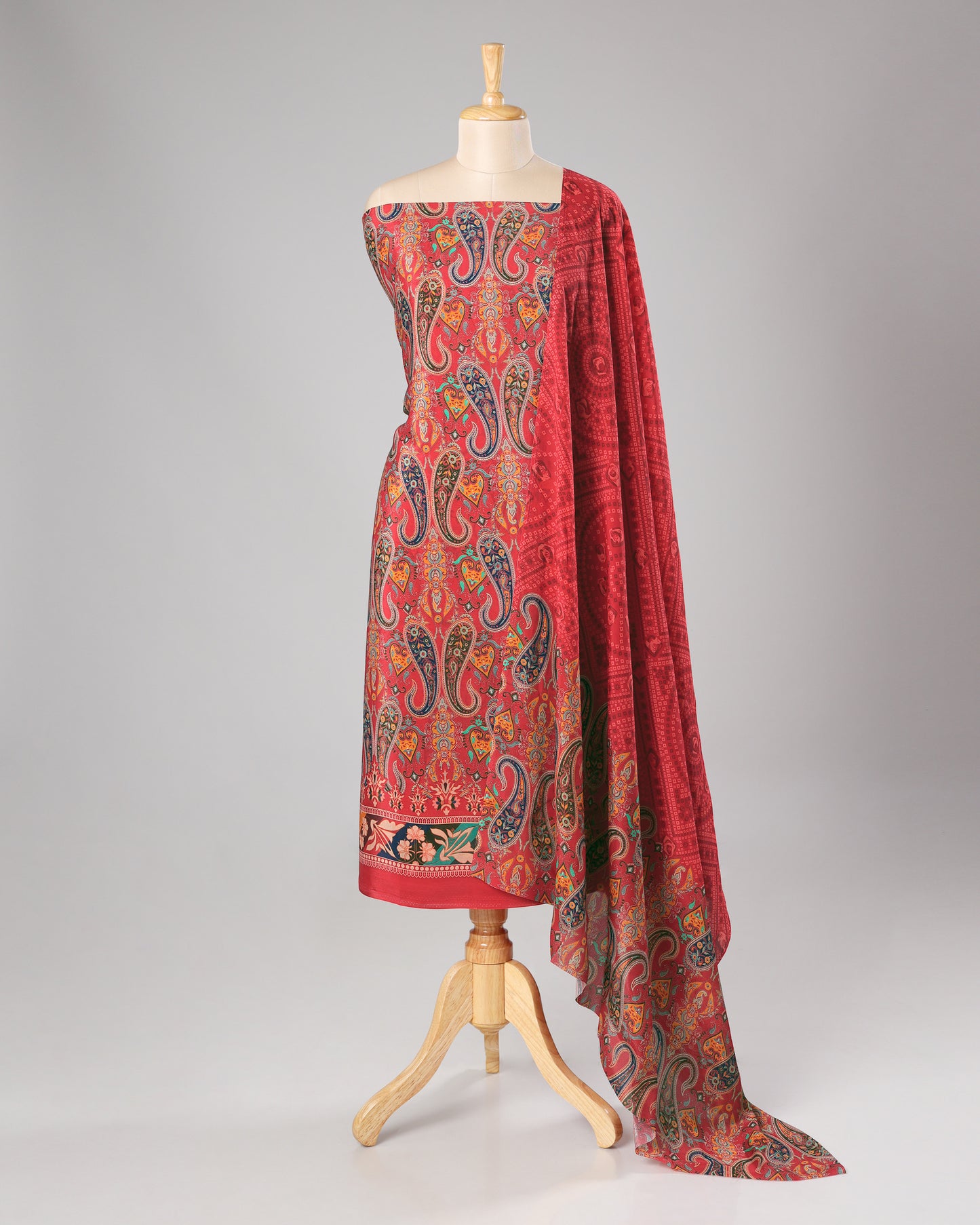 Exclusive 2 Piece Viscose Natural Crepe  Unstiched Suit Set Feturing Kurta Dupatta