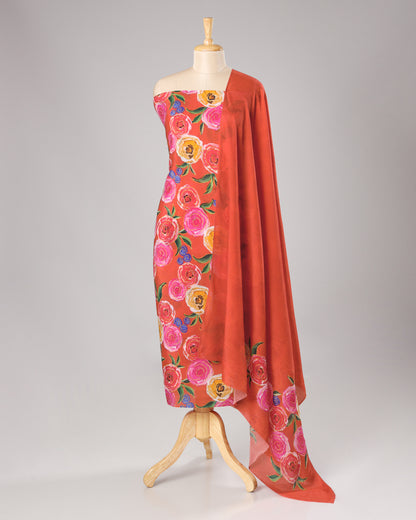 Exclusive 2 Piece Viscose Natural Crepe  Unstiched Suit Set Feturing Kurta Dupatta