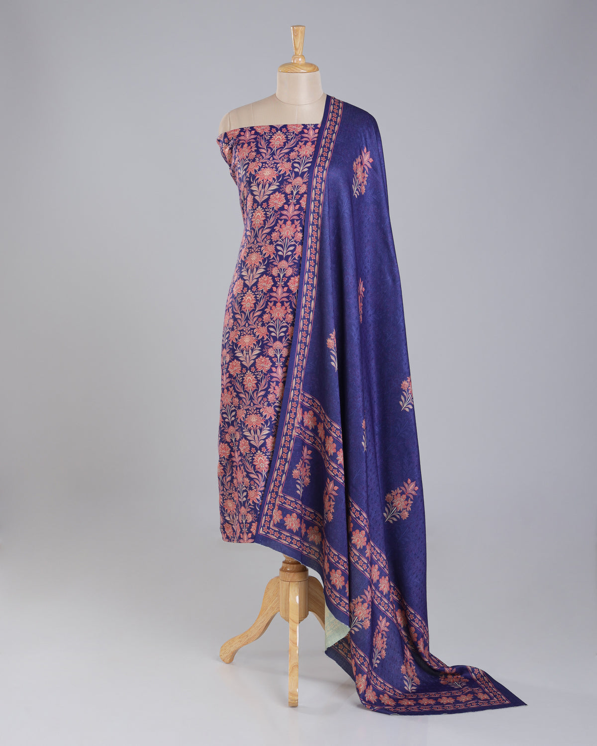 Exclusive 2 Piece Pashmina Unstiched Suit Set Feturing Kurta Dupatta