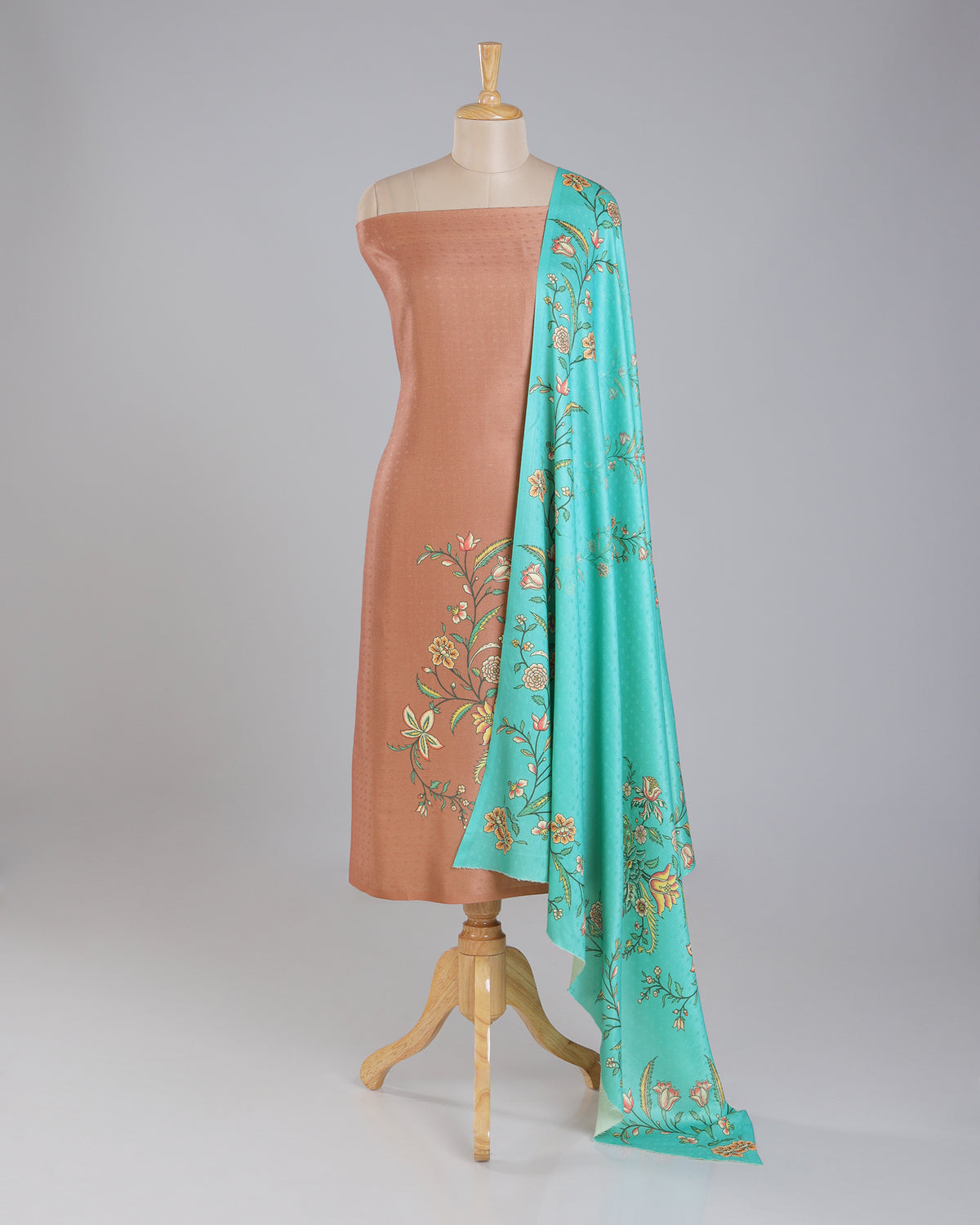 Exclusive 2 Piece Pashmina Unstiched Suit Set Feturing Kurta Dupatta