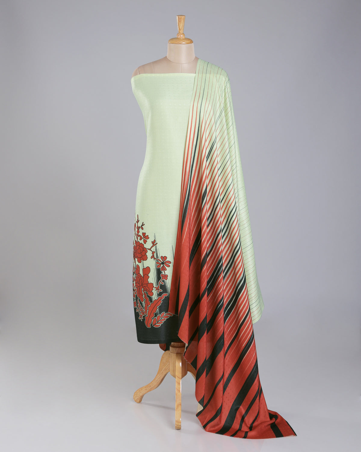 Exclusive 2 Piece Pashmina Unstiched Suit Set Feturing Kurta Dupatta