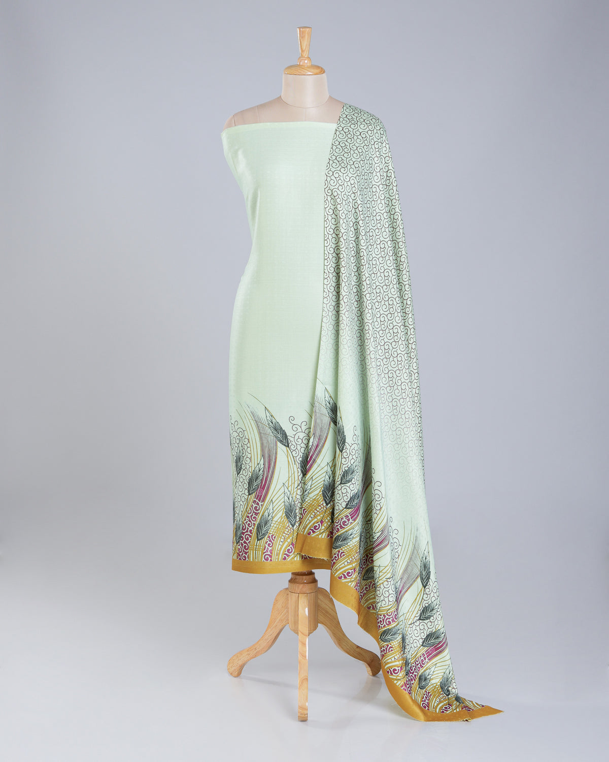 Exclusive 2 Piece Pashmina Unstiched Suit Set Feturing Kurta Dupatta