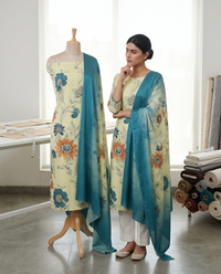 Exclusive 2 Piece Pashmina Unstiched Suit Set Feturing Kurta Dupatta