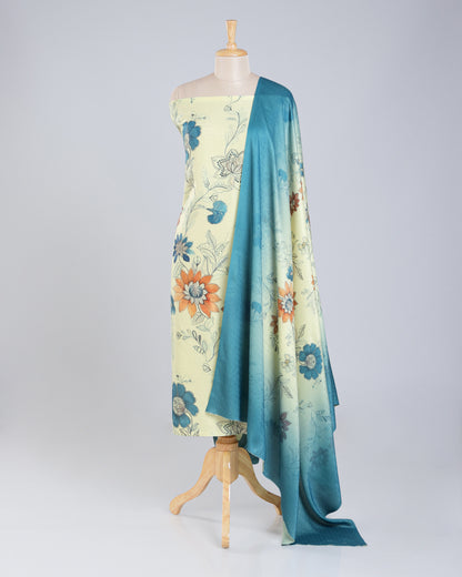 Exclusive 2 Piece Pashmina Unstiched Suit Set Feturing Kurta Dupatta