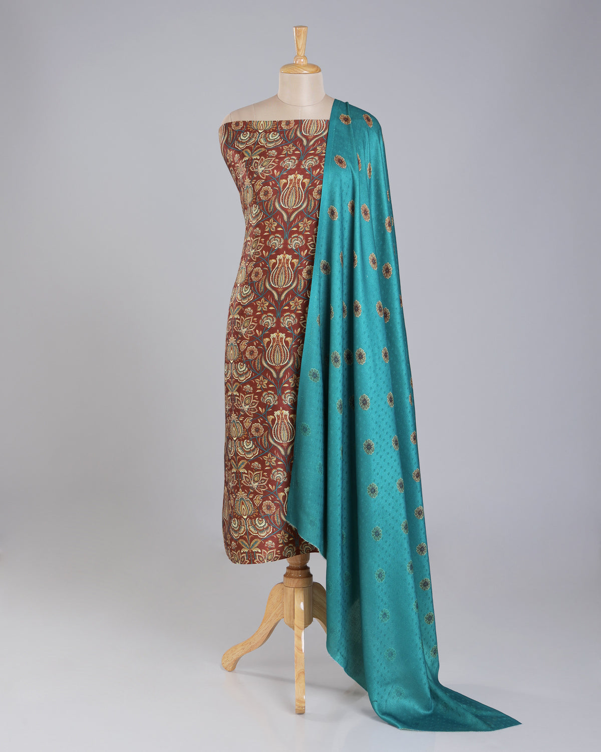 Exclusive 2 Piece Pashmina Unstiched Suit Set Feturing Kurta Dupatta