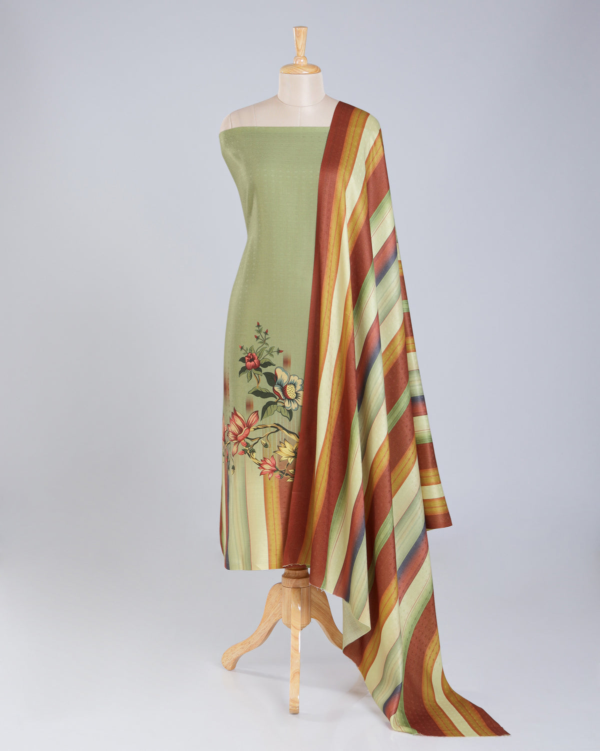 Exclusive 2 Piece Pashmina Unstiched Suit Set Feturing Kurta Dupatta