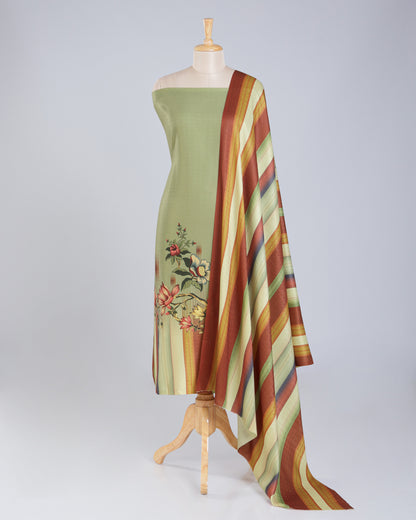 Exclusive 2 Piece Pashmina Unstiched Suit Set Feturing Kurta Dupatta