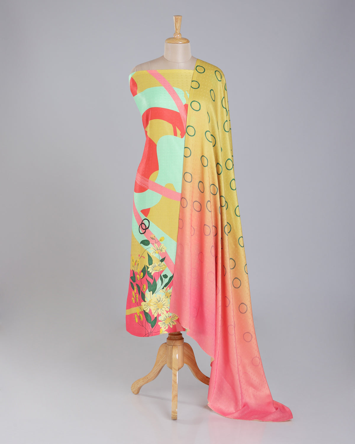 Exclusive 2 Piece Pashmina Unstiched Suit Set Feturing Kurta Dupatta