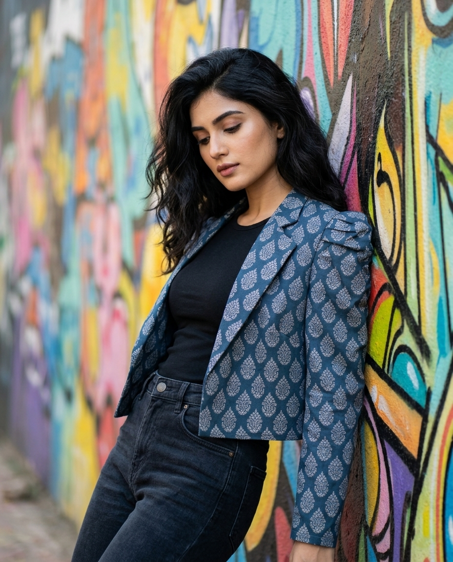 Ethnic Puff Sleeve Jacket