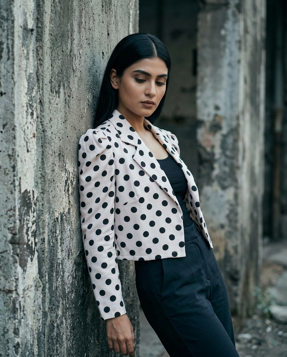 Smart Polka Dots Jacket For Women