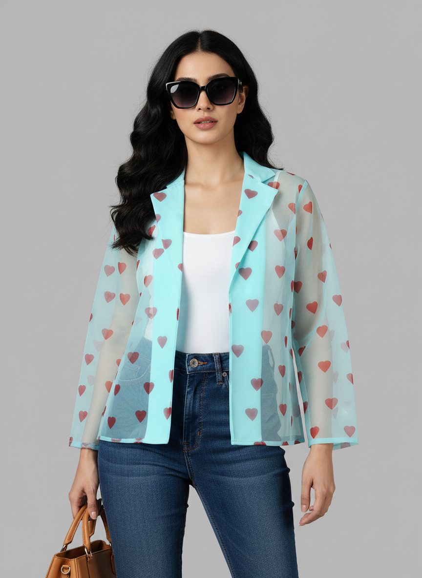 Fabcurate Obsessed Already 💖 Viral Heart Mesh Jacket