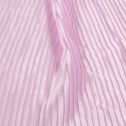 Lace Pink Plain Japan Satin Pleated Fabric