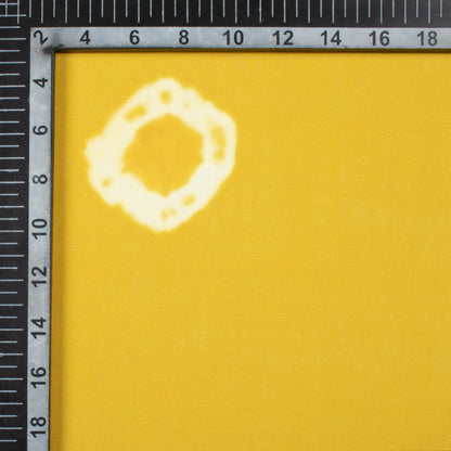 Canary Yellow And Off White Shiiborii Pattern Digital Print Poly Cambric Fabric