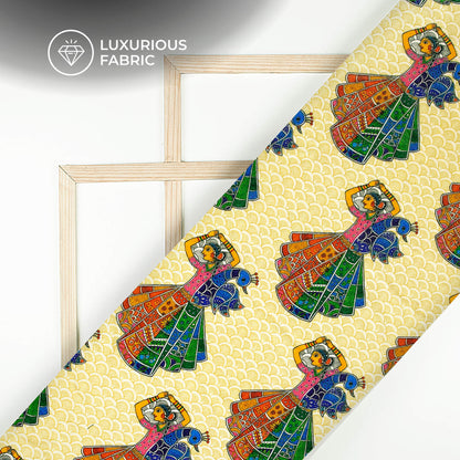 Mellow Yellow Madhuvanii Digital Print Premium Velvet Fabric