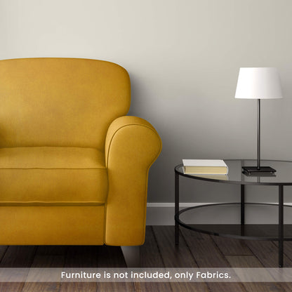 Ochre Yellow Self Textured Exclusive Sofa Fabric (Width 54 Inches)