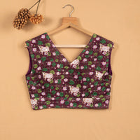 Floral Printed Embroidery V-Neck Blouse