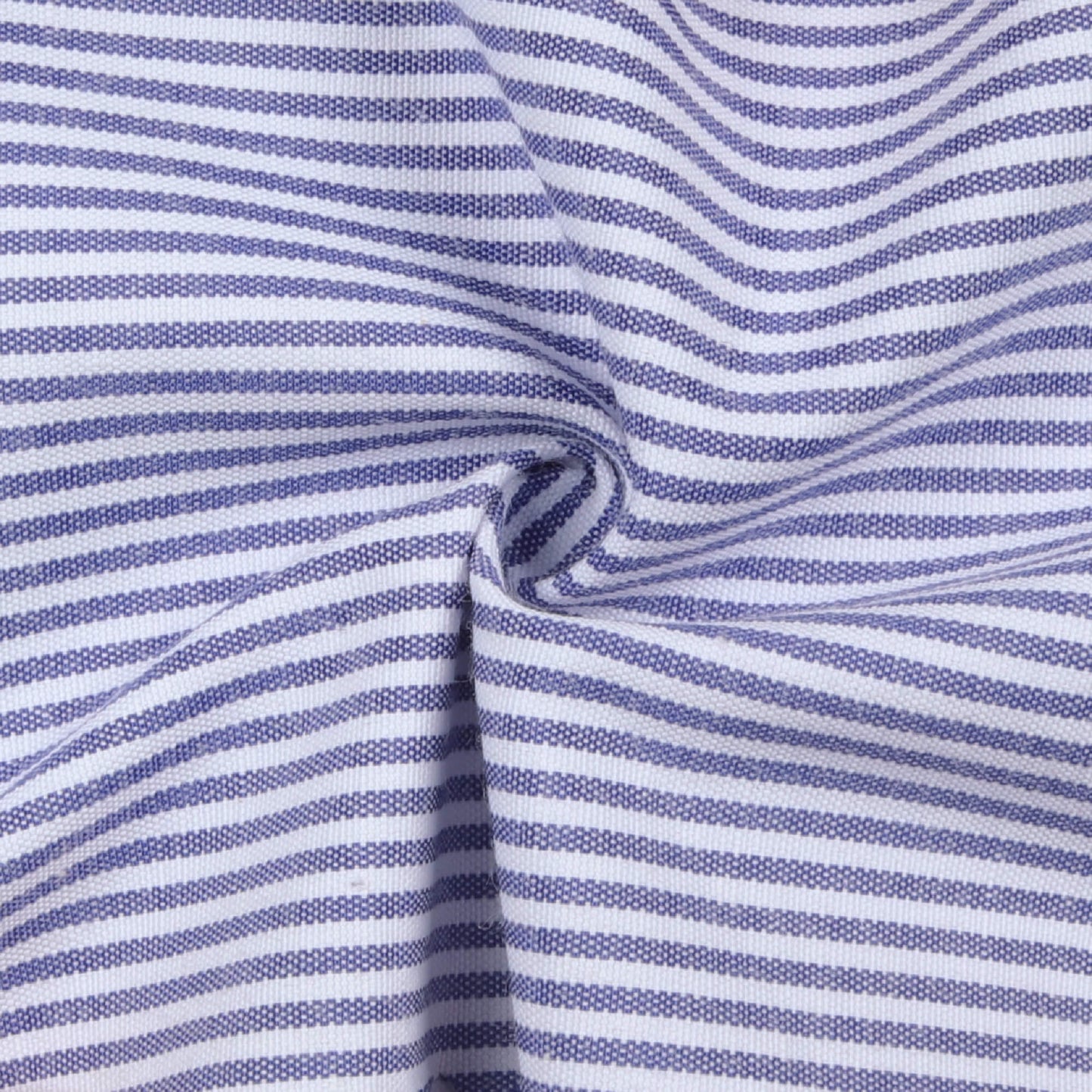 Navy Blue And White Stripes Pattern Yarn Dyed Exclusive Shirting Fabric (Width 58 Inches)