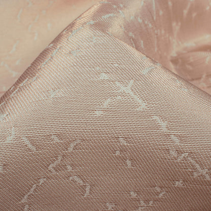 Oat Beige Checks Pattern Plain Zari Jacquard Fabric (Width 54 Inches)