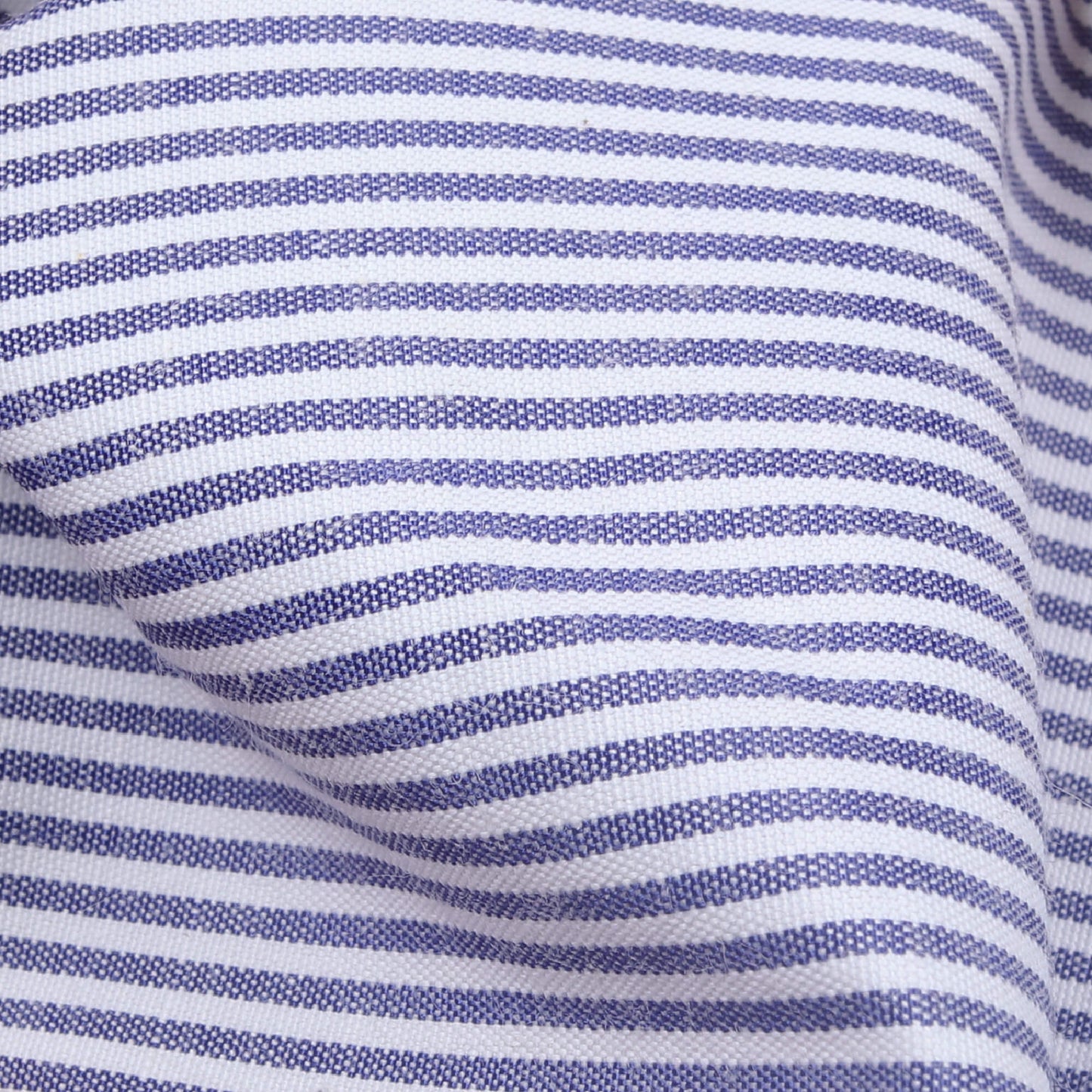 Navy Blue And White Stripes Pattern Yarn Dyed Exclusive Shirting Fabric (Width 58 Inches)