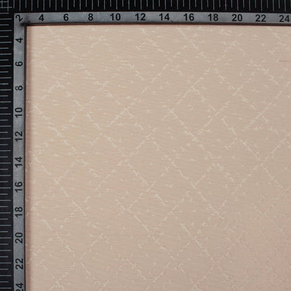 Oat Beige Checks Pattern Plain Zari Jacquard Fabric (Width 54 Inches)
