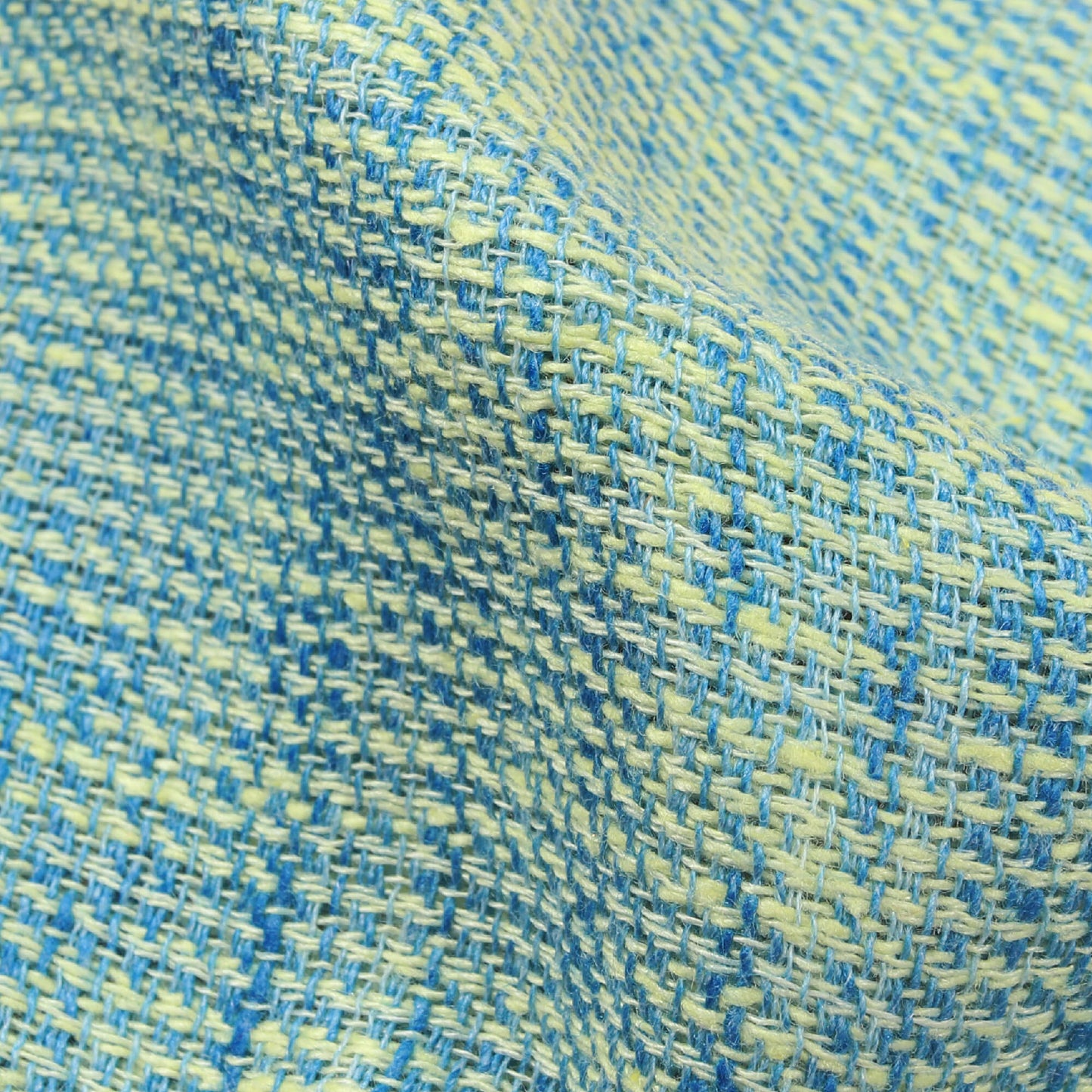 Sapphire Blue And Yellow Plain Woven Dual Tone Matty Exclusive Shirting Fabric (Width 58 Inches)