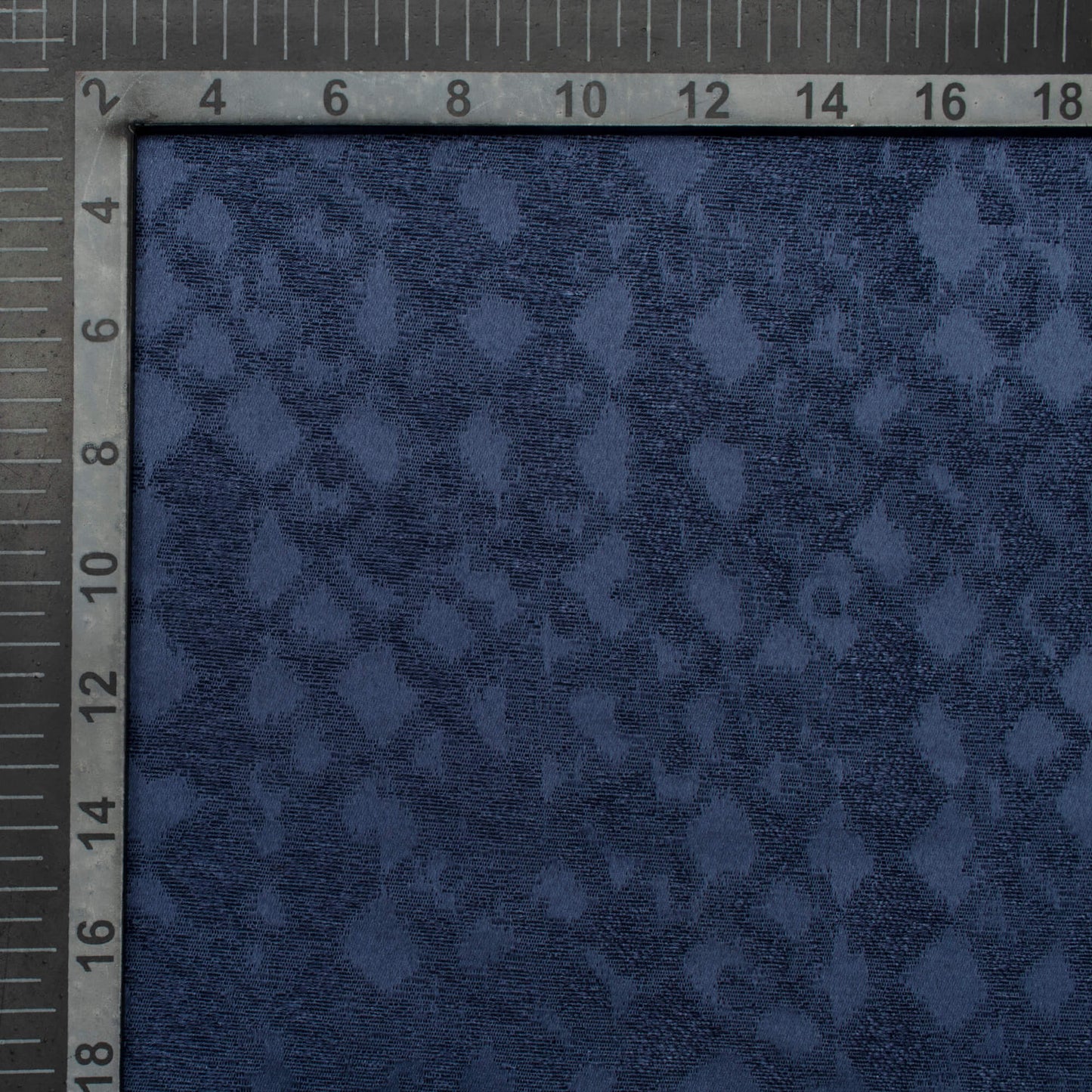 Navy Blue Plain Jacquard Fabric (Width 56 Inches)