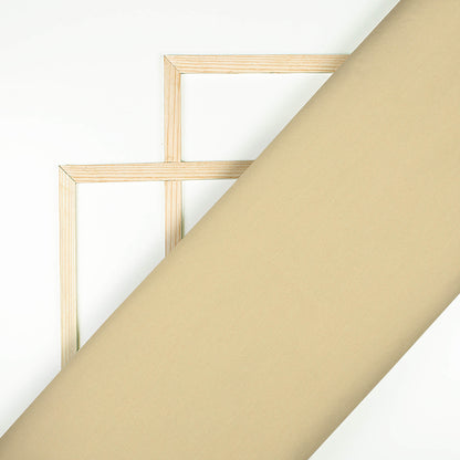 Oat Beige Plain Poly Poplin Premium Shirting Fabric (Width 58 Inches)
