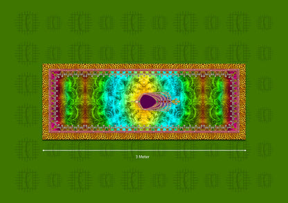 Lime Green And Sky Blue Floral Pattern Unstitched Georgette Kaftan