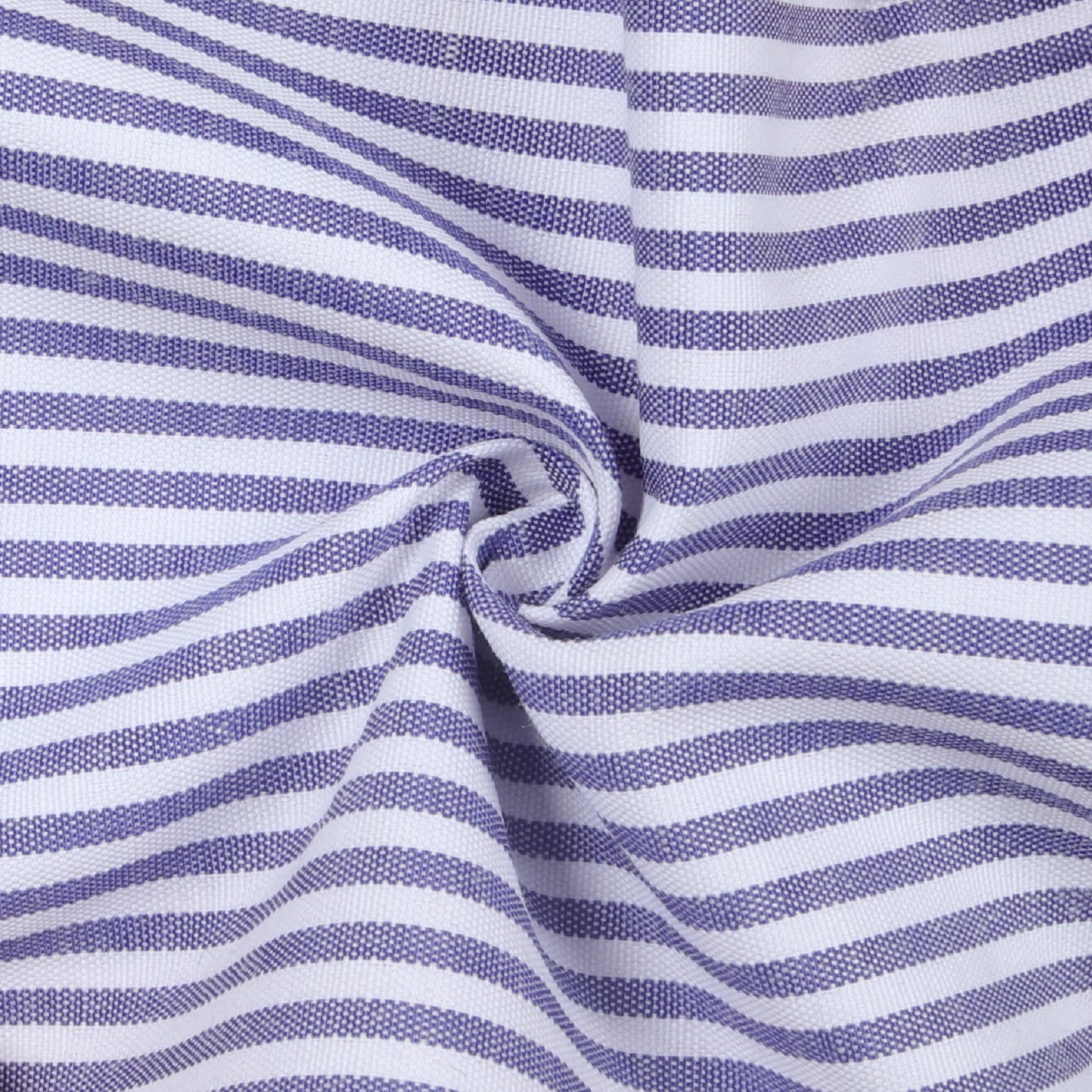 Navy Blue And White Stripes Pattern Yarn Dyed Exclusive Shirting Fabric (Width 58 Inches)