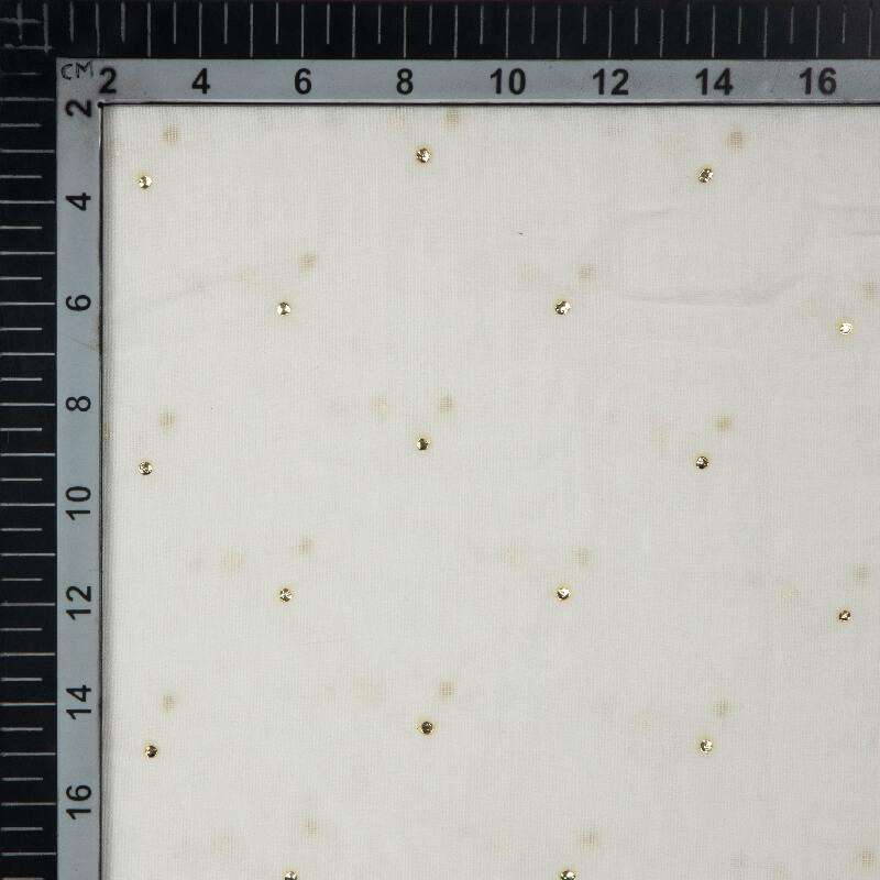White Plain Mulmul Foil Fabric