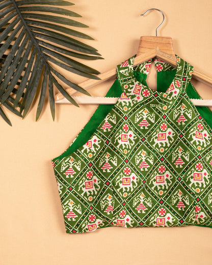 Patolaa Sequins Embroidery  Halter Neck Blouse