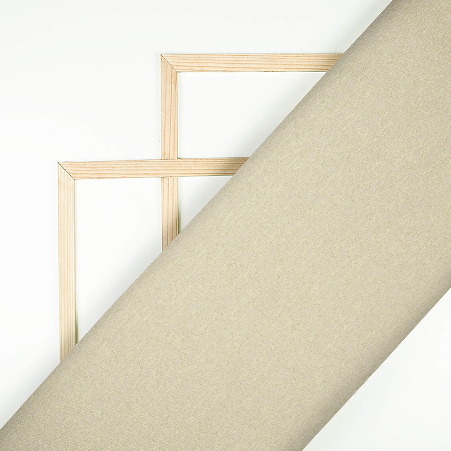 Cream Plain Jacquard Fabric (Width 58 Inches)