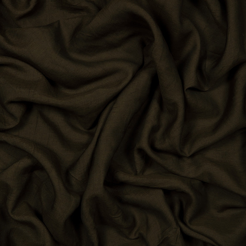 Wood Plain Linen Textured Cotton Fabric