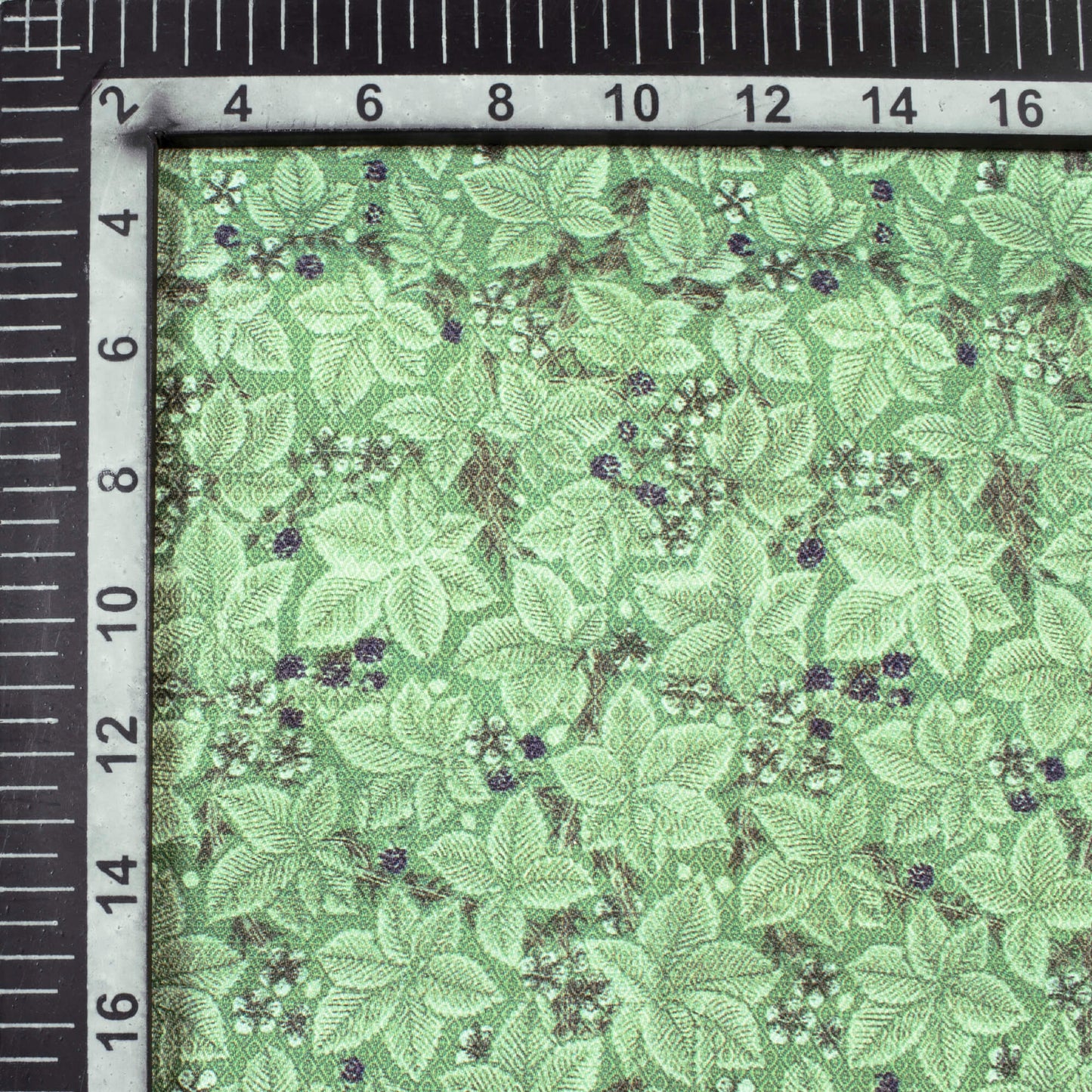 Sea Green Floral Pattern Digital Print Lycra Fabric (Width 58 Inches)