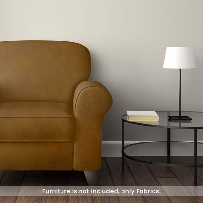Ochre Brown Self Textured Exclusive Sofa Fabric (Width 54 Inches)