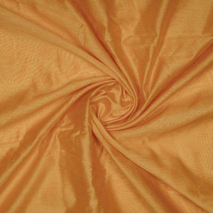 Ochre Yellow Plain Pure Chanderi Fabric - Fabcurate